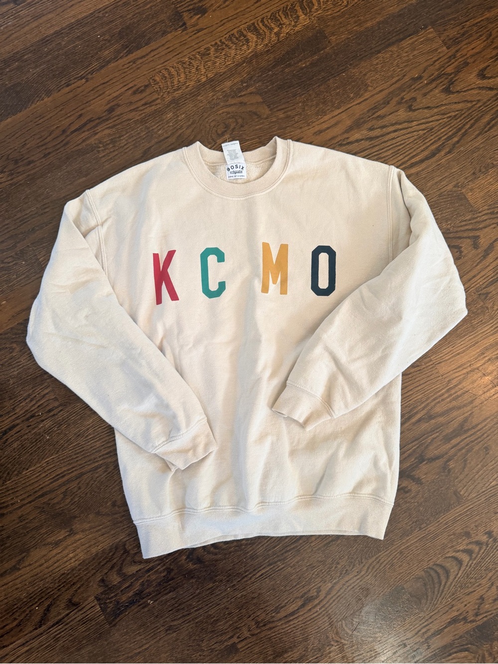 KCMO Kansas City Multicolor Letter Crewneck Sweatshirt Unisex Medium